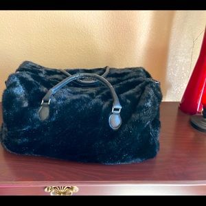 Faux Fur Black Oversized Bag